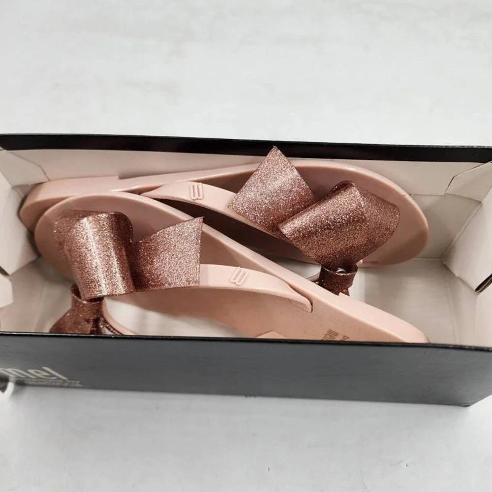 Mel Dreamed By Melissa Harmonic Bow Flip Flop Girl's EU 33/US 2 Light Pink
